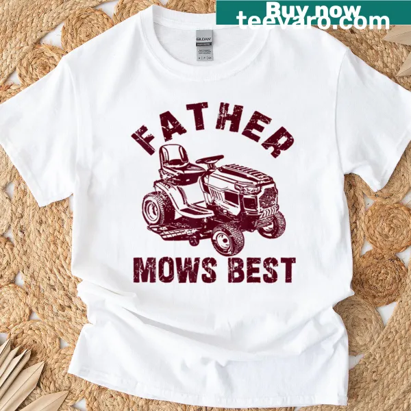 Retro vintage t-shirt with Father Mows Best text