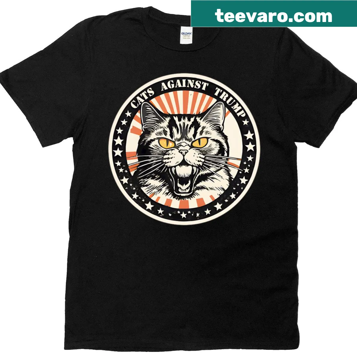 Feline protest art with a humorous twist featuring a cat and text. — on a men's t-shirt
