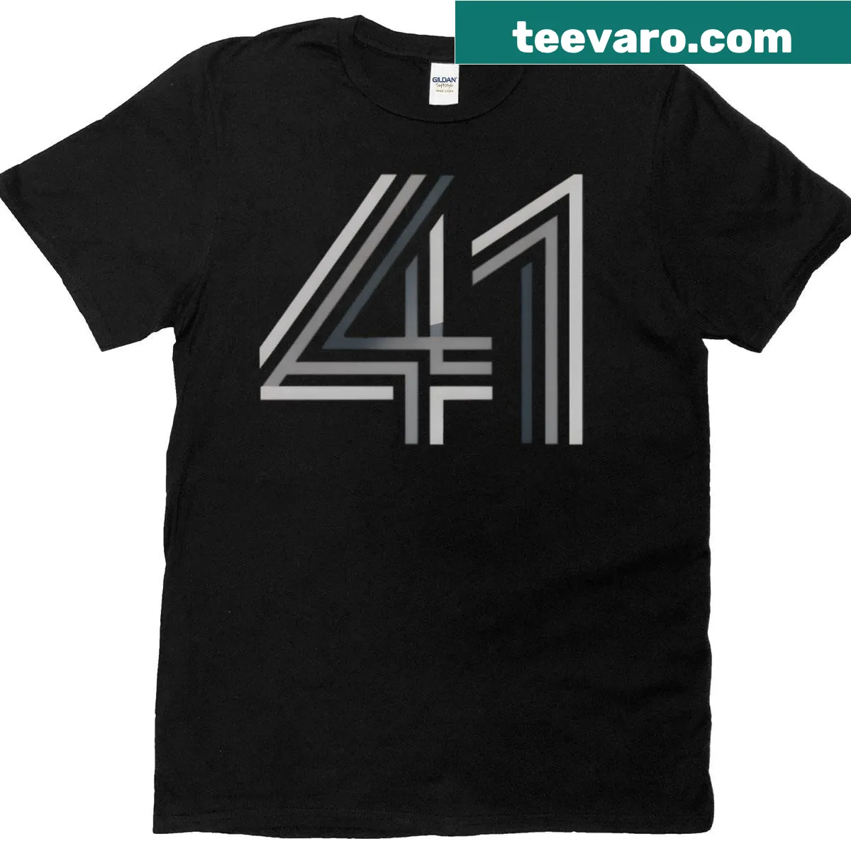 Funny Forty One meme T-shirt with bold text design — on a men's t-shirt