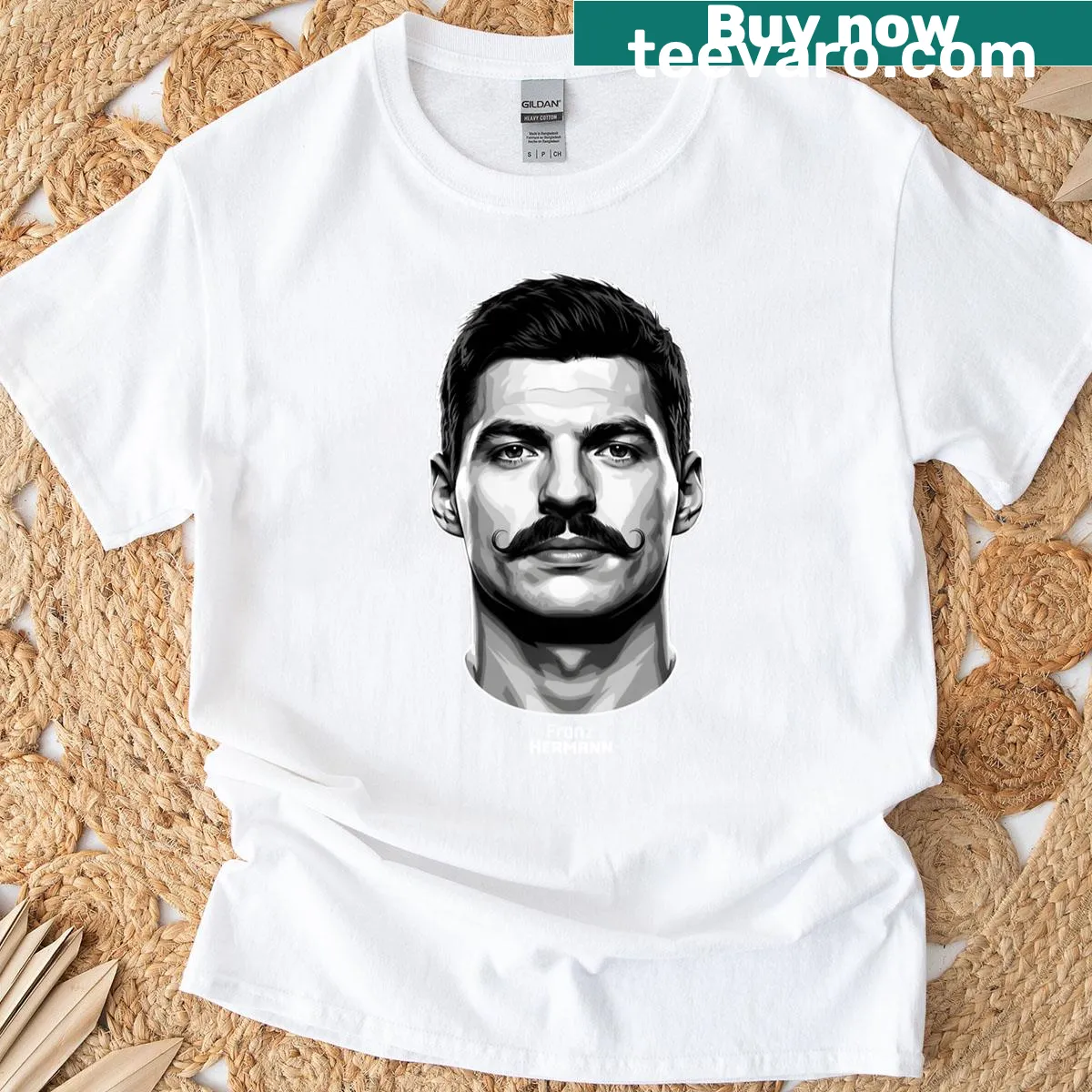 Vector portrait of Franz Hermann on an oversized T-shirt — on a men's t-shirt