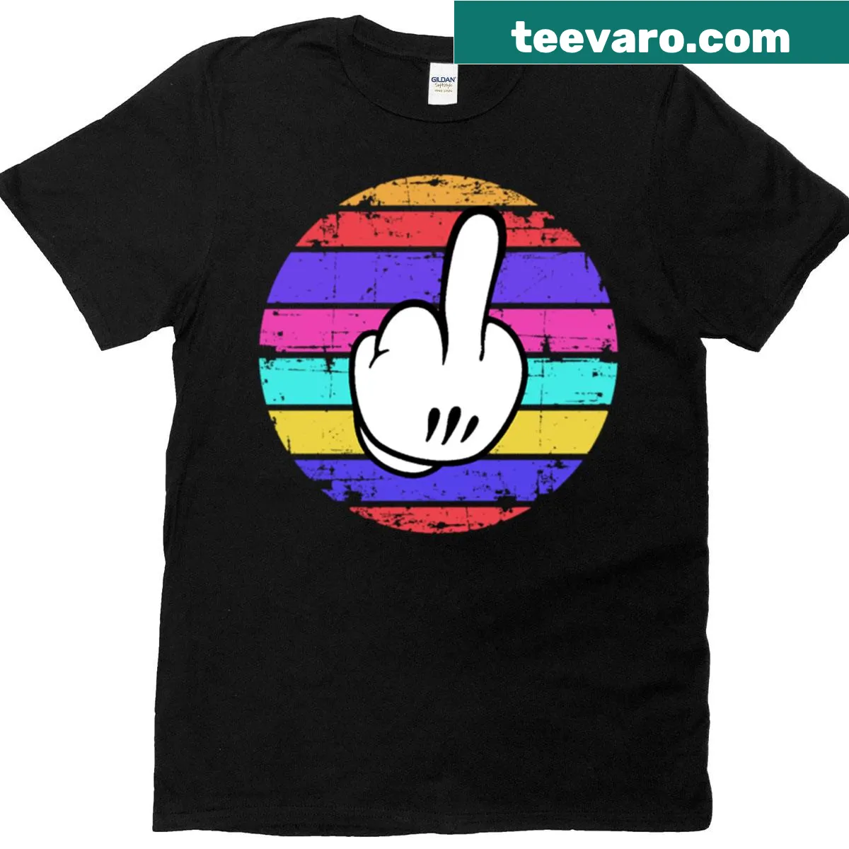 Humorous graphic tee featuring a funny hand gesture and text — on a men's t-shirt