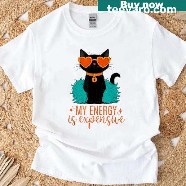 Motivational quote T-shirt featuring a humorous cat design
