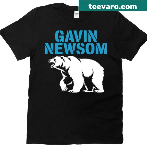 T-shirt with 'California For President 2028' design supporting Gavin Newsom.