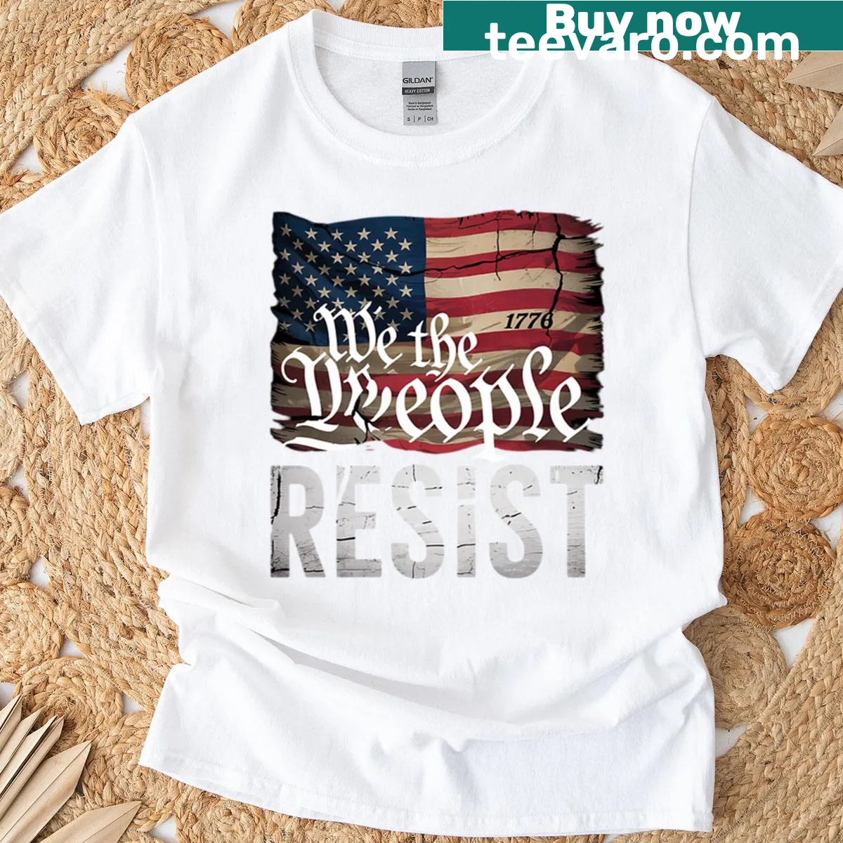 Bold political t-shirt with a message about resistance — on a men's t-shirt