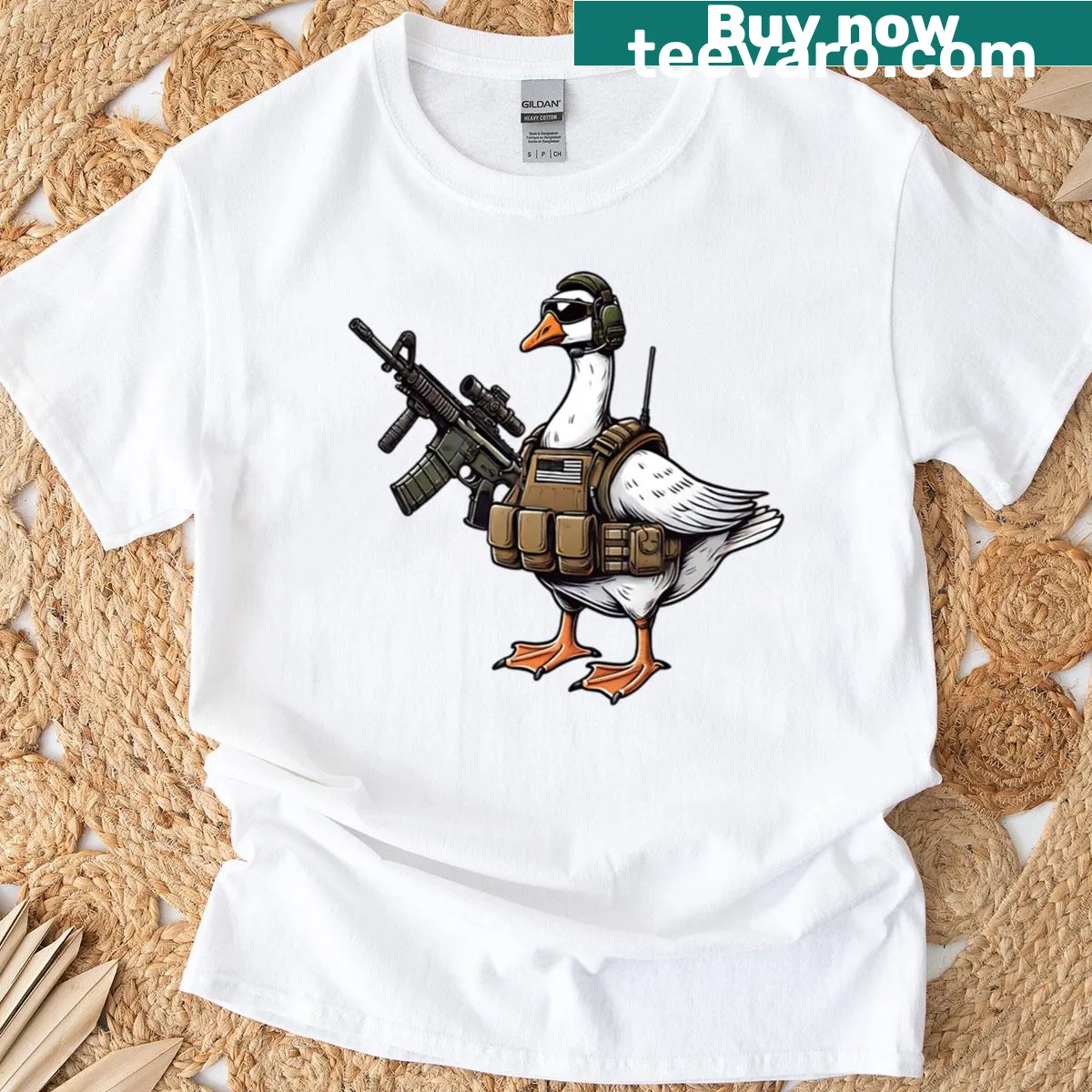 Tactical-themed t-shirt for grandpas with bold design. — on a men's t-shirt