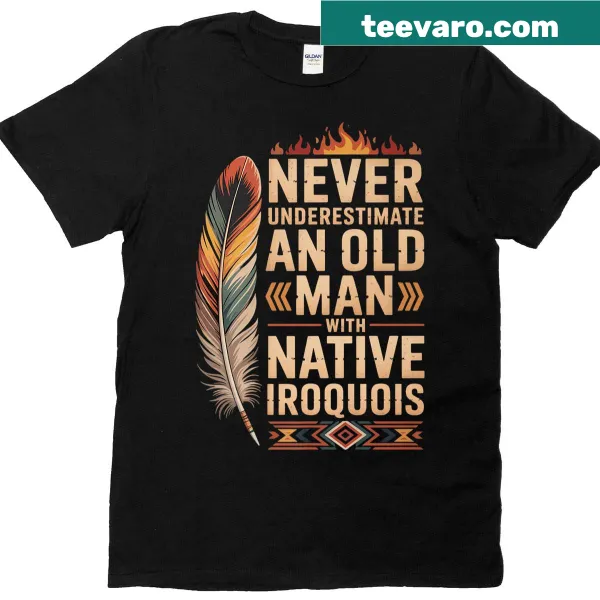 T-shirt featuring a Native American elder illustration