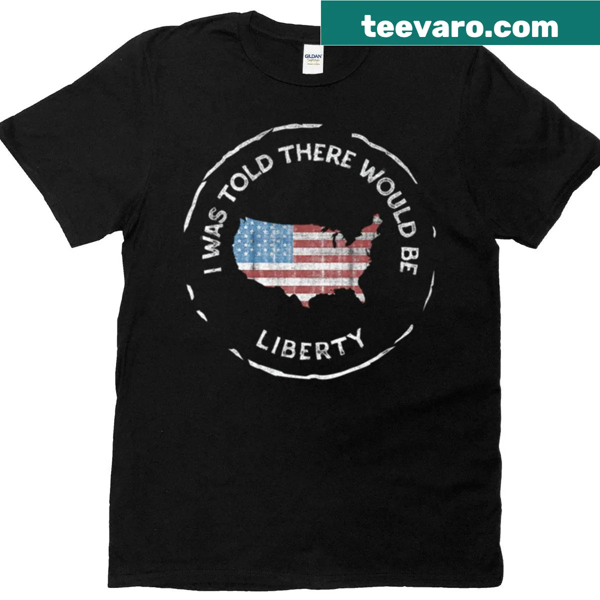 Protest t-shirt featuring the phrase about liberty — on a men's t-shirt