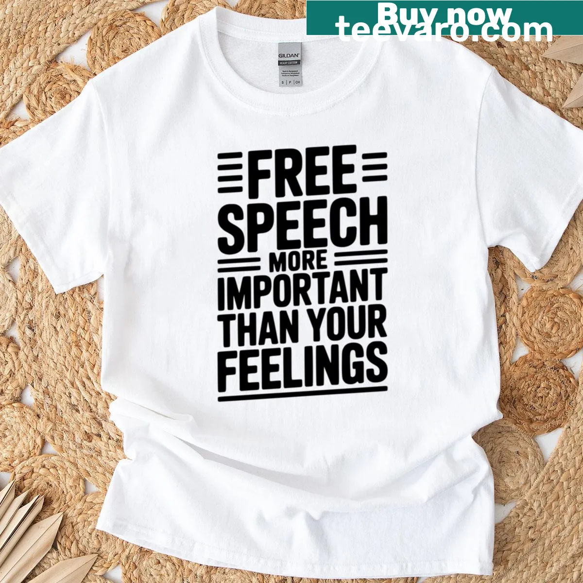 T-shirt featuring inspirational democracy protection quote — on a men's t-shirt