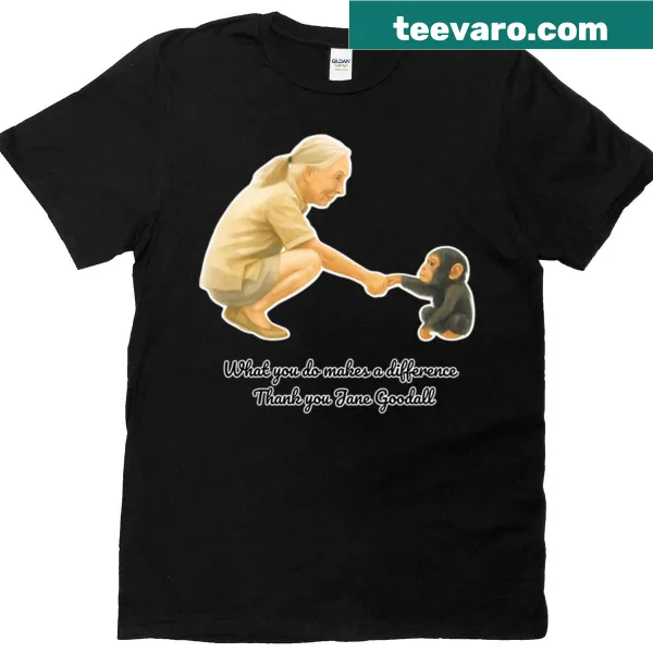 Illustrative tee celebrating Jane Goodall and animal rights