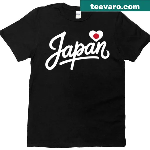 T-shirt featuring the map of Japan with the national flag