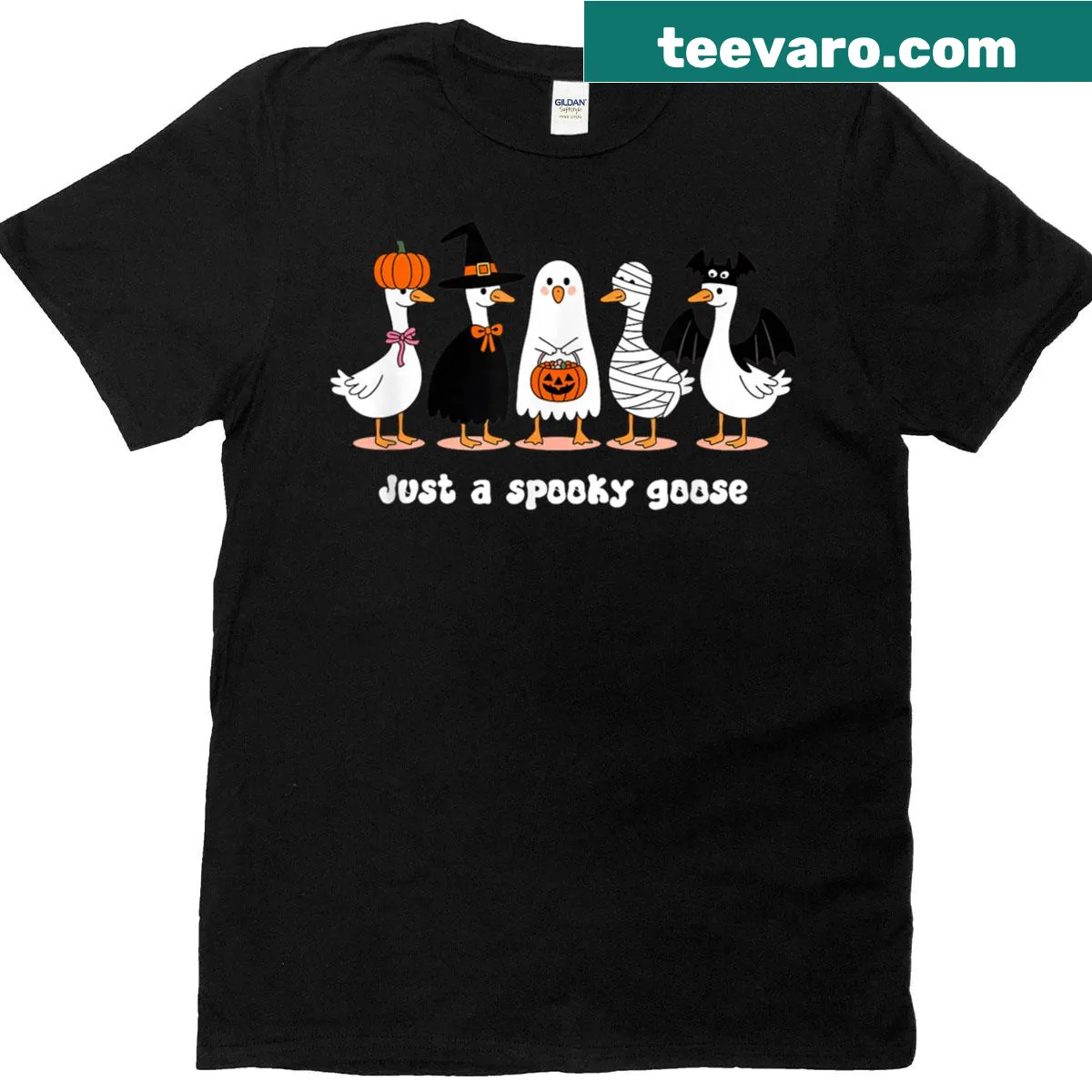 Funny spooky goose graphic t-shirt for kids — on a men's t-shirt