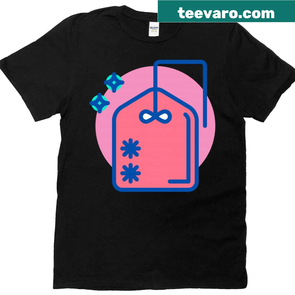 Illustrated Omamori amulet graphic on T-shirt — on a men's t-shirt