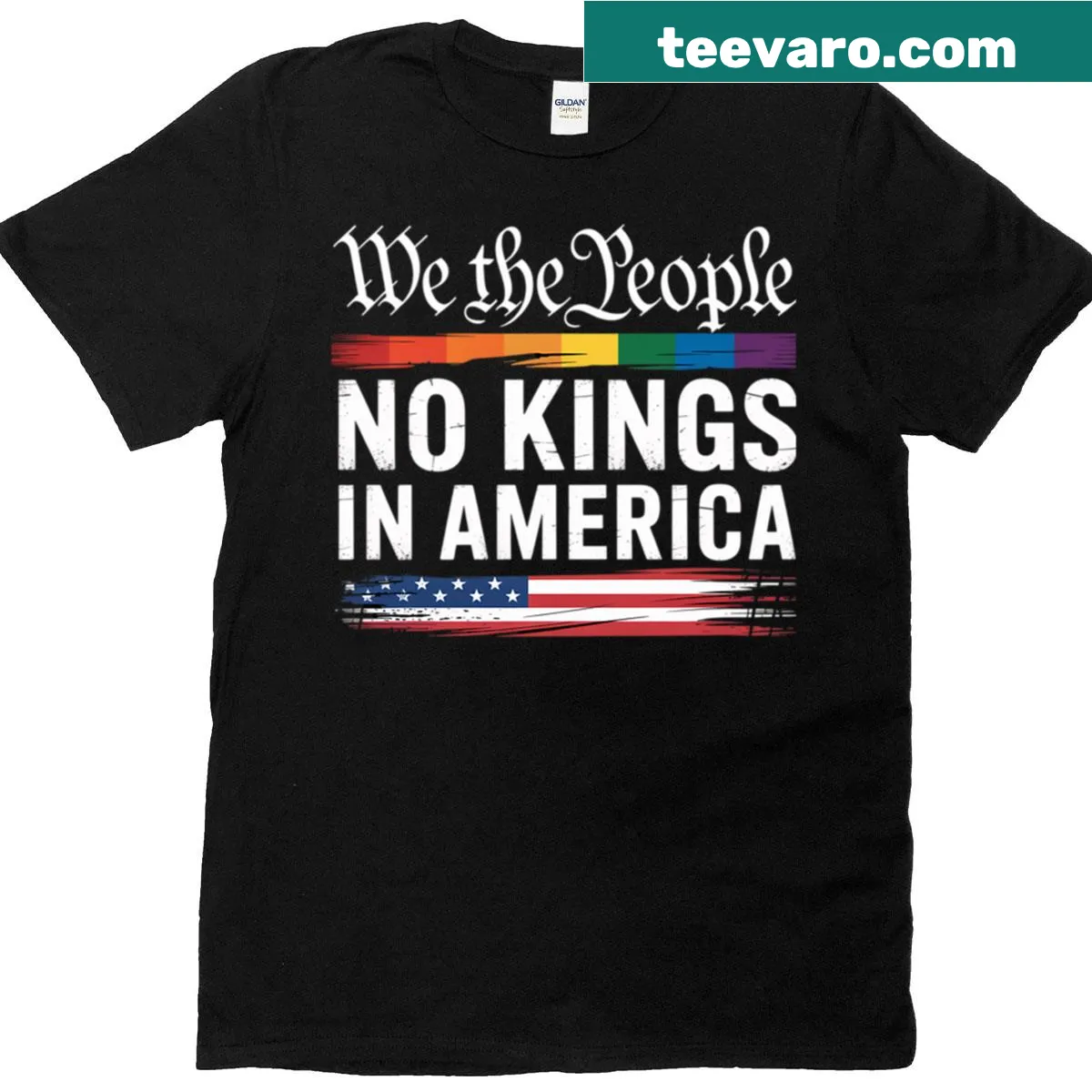 Patriotic shirt with bold text about democracy and equality — on a men's t-shirt