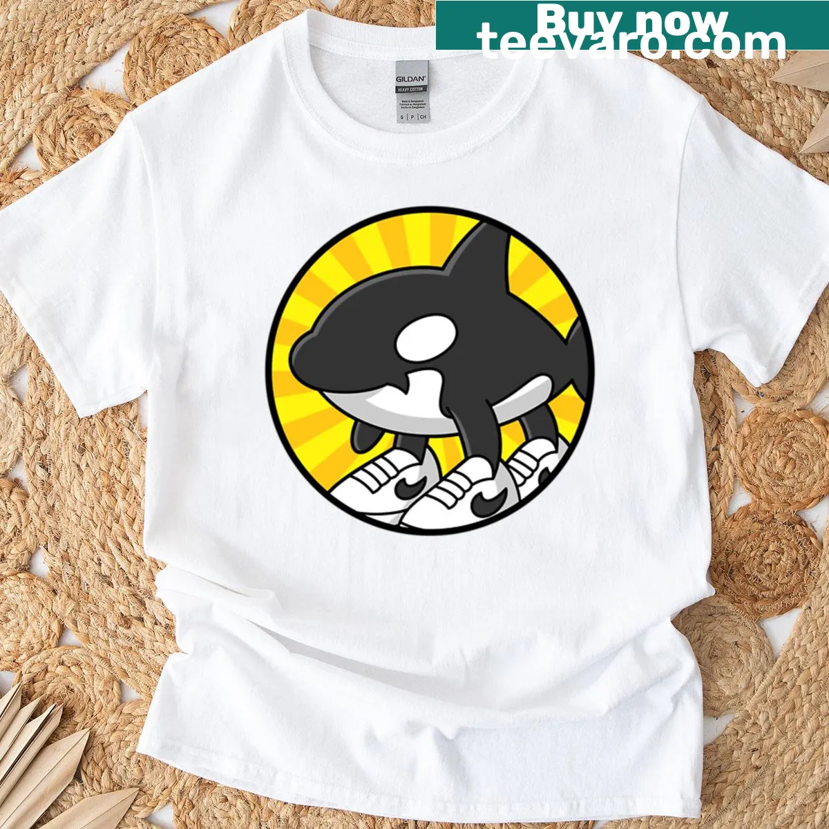 Cute cartoon character t-shirt featuring Orcalero Orcala — on a men's t-shirt