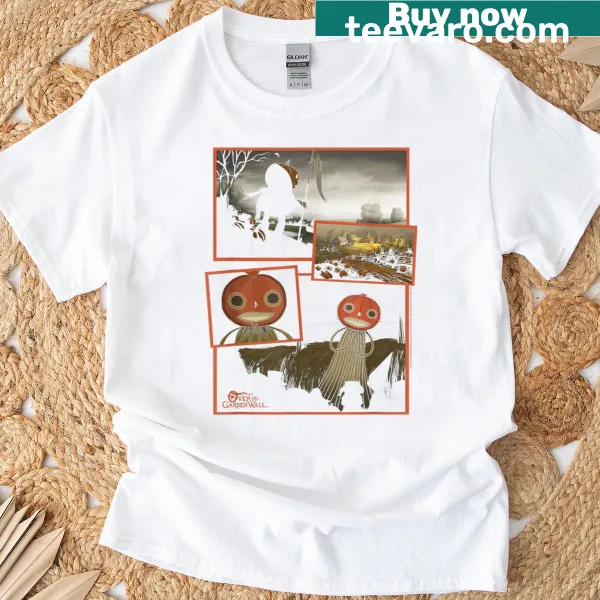 Spooky cartoon pumpkin people collage T-shirt