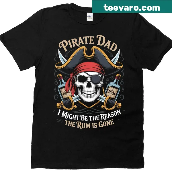 Pirate Dad skeleton graphic t-shirt for boating