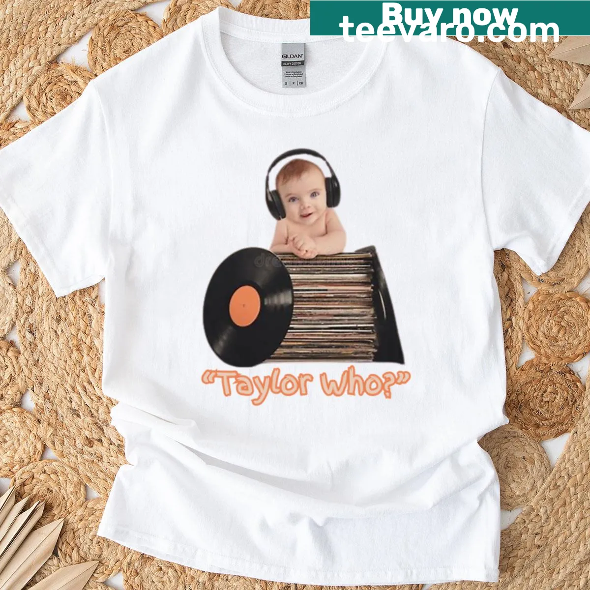 Cute toddler t-shirt with podcast and baby illustrations, Taylor Swift theme — on a men's t-shirt