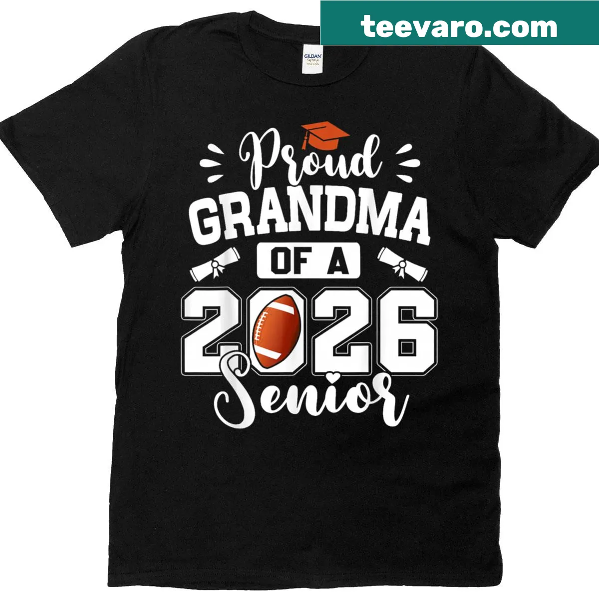 Proud grandma T-shirt celebrating a 2026 senior graduation — on a men's t-shirt