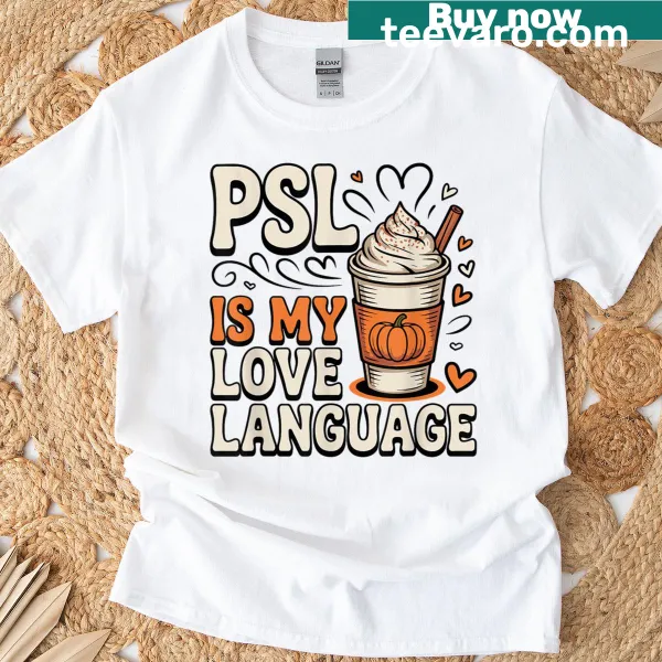 Coffee-themed T-shirt celebrating pumpkin spice lattes