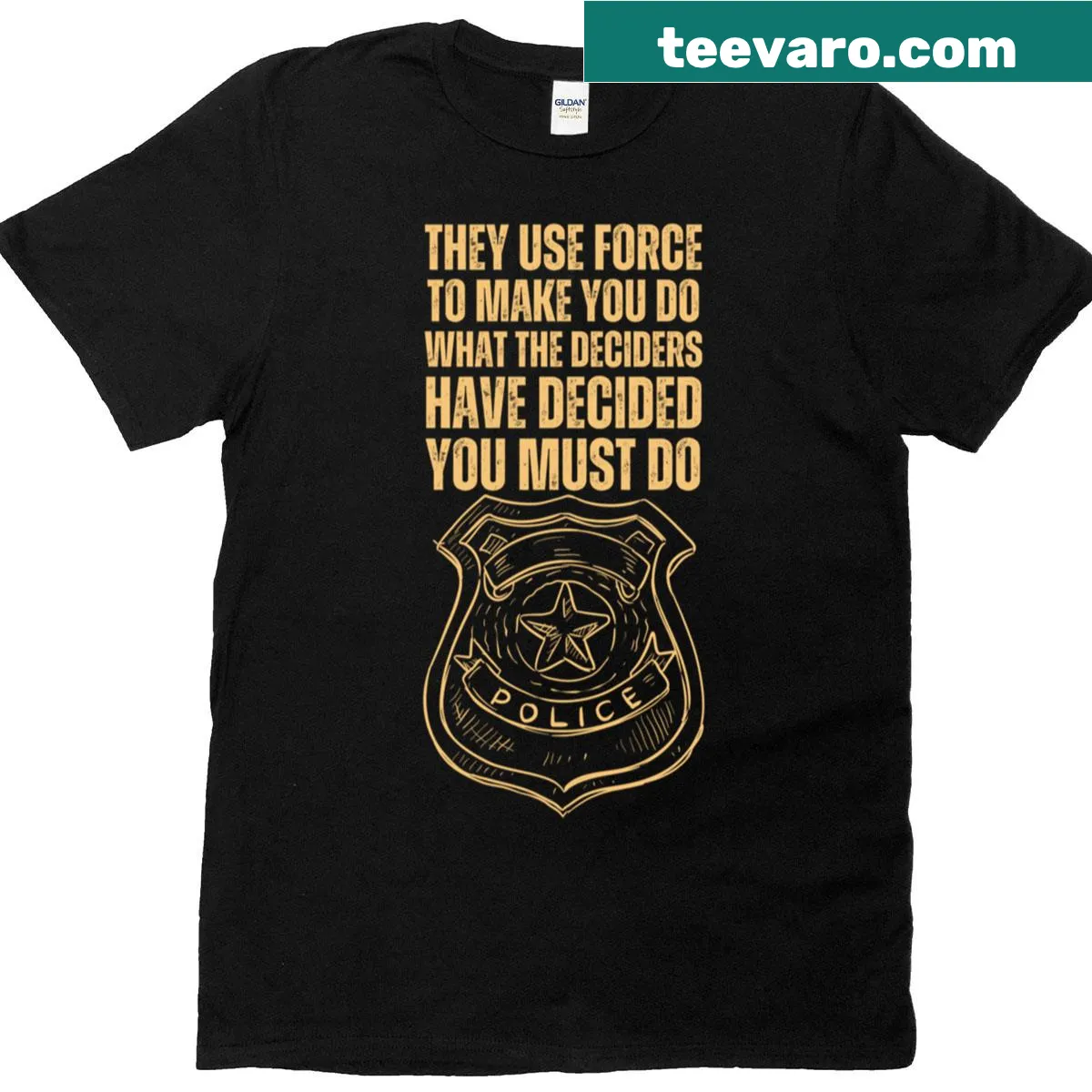 Bold Ratm Killing In The Name quote graphic t-shirt — on a men's t-shirt