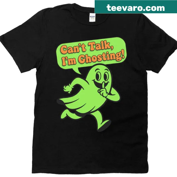Funny retro cartoon ghost graphic on a Halloween tee