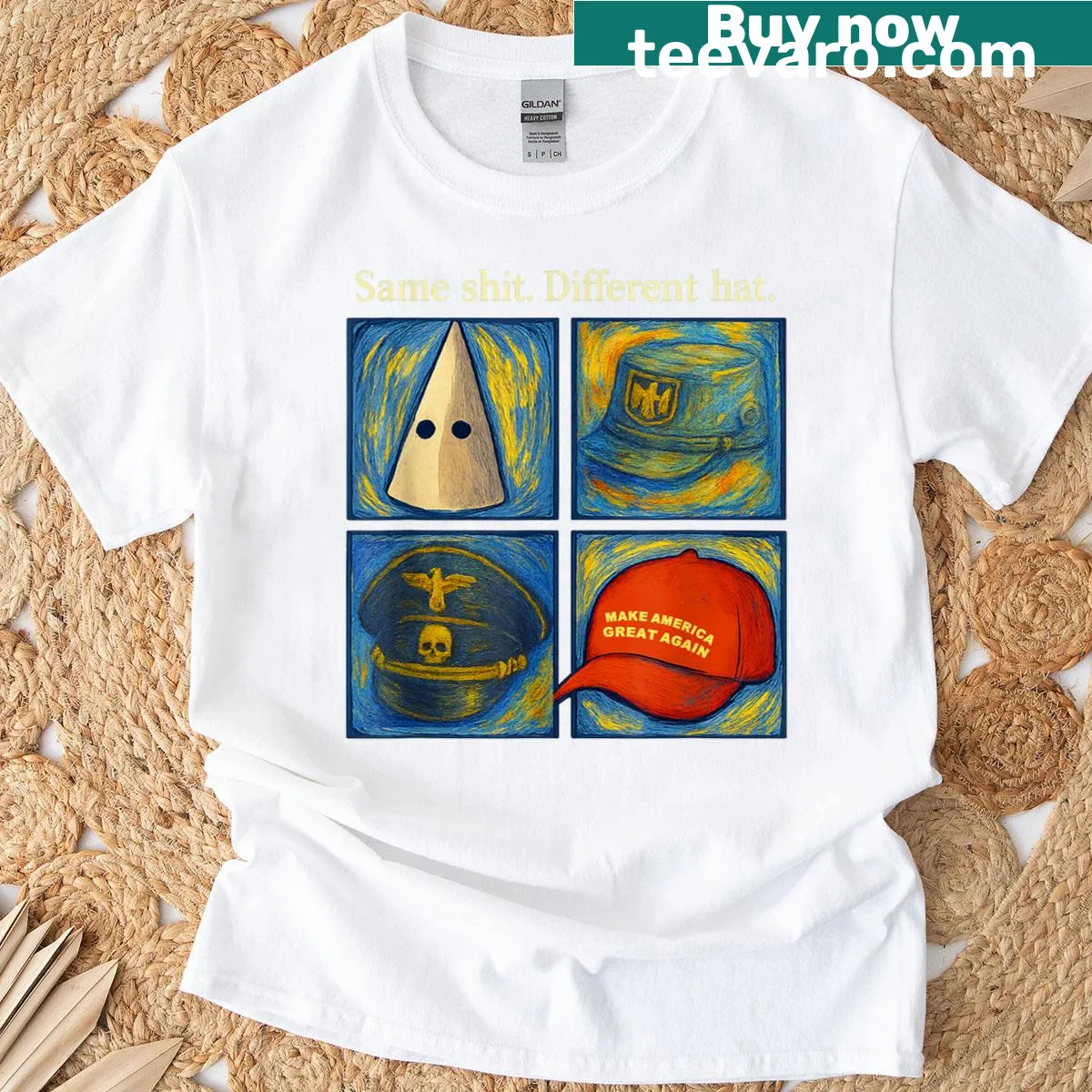 Funny Van Gogh-inspired humor T-shirt — on a men's t-shirt
