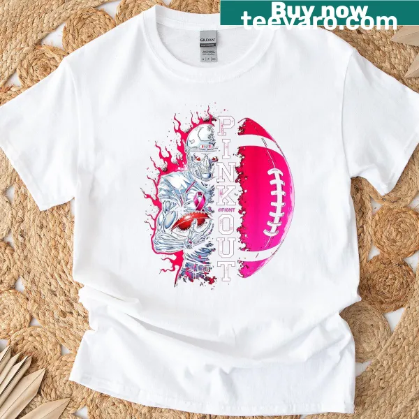 Skeleton football design for breast cancer awareness.