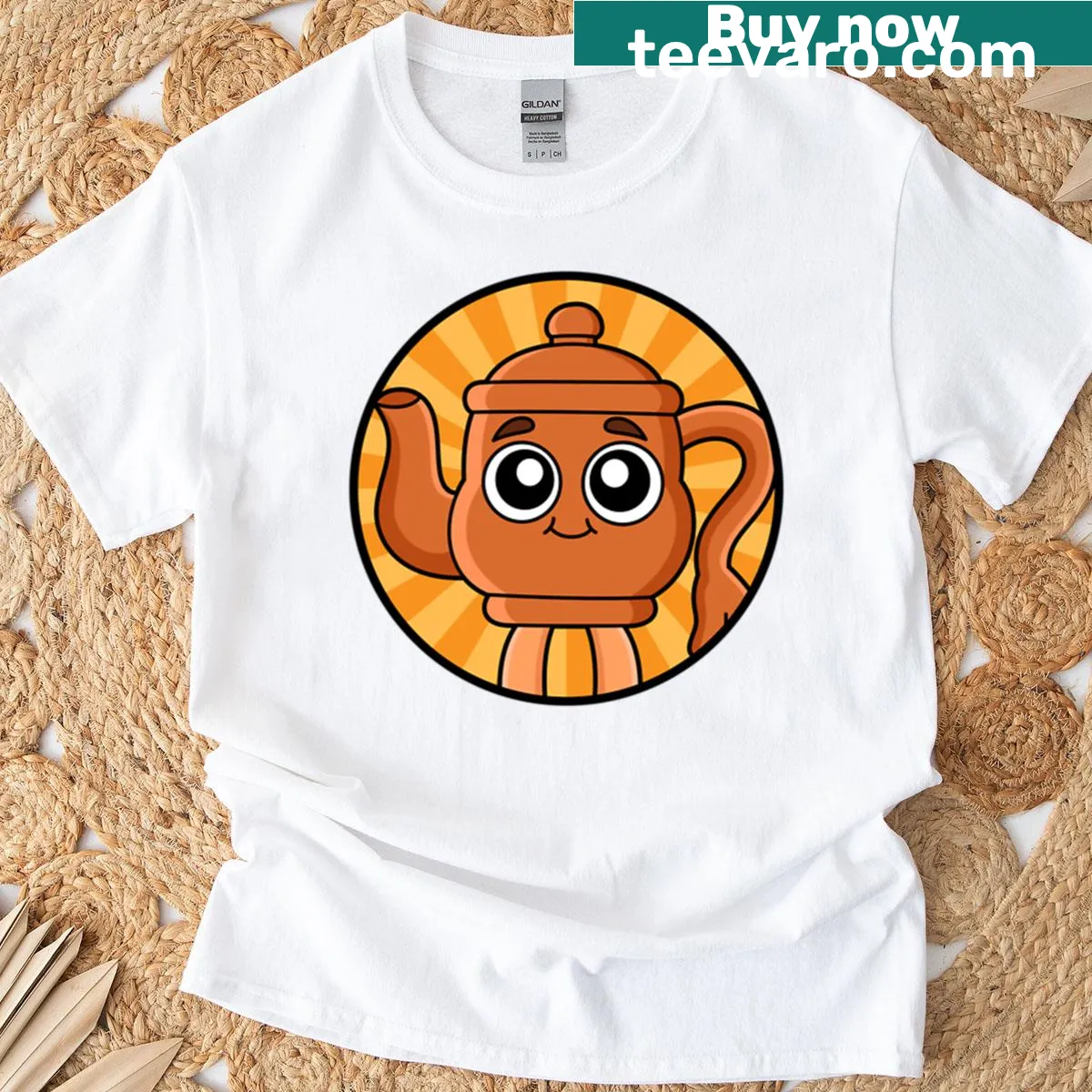 Cute character T-shirt with the phrase 'Ta Ta Sahur' — on a men's t-shirt