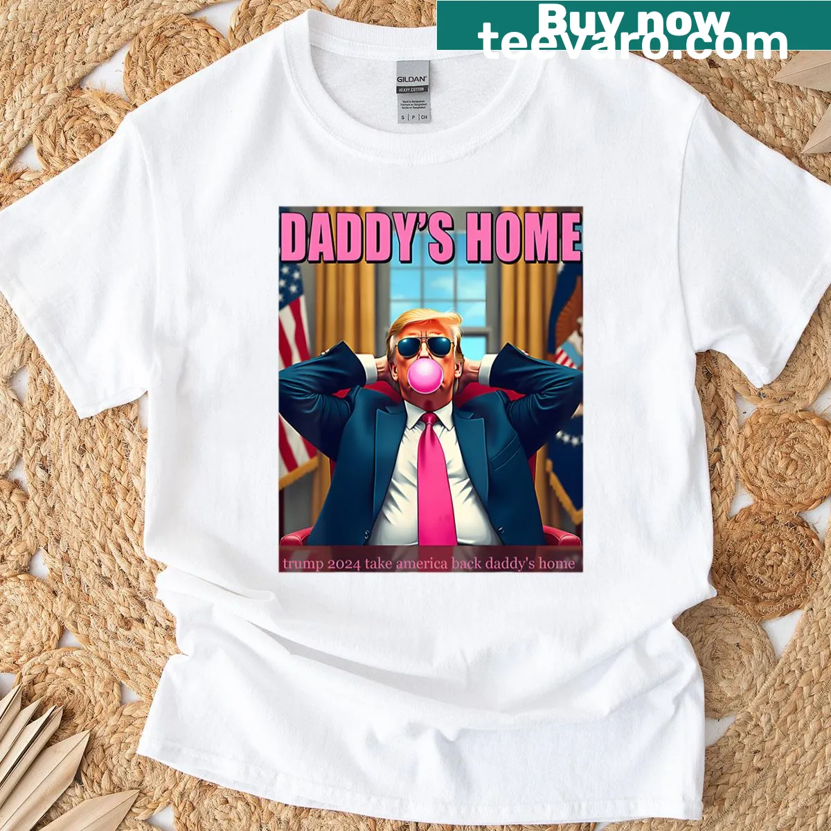Playful Trump 2024 T-shirt with 'Take America Back' message — on a men's t-shirt