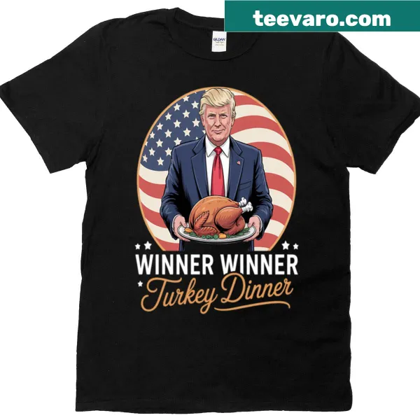 T-shirt featuring an American flag design with Thanksgiving elements