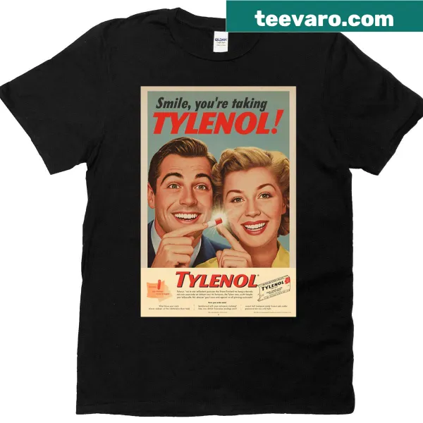 Oversized T-shirt with humorous Tylenol Adv slogan