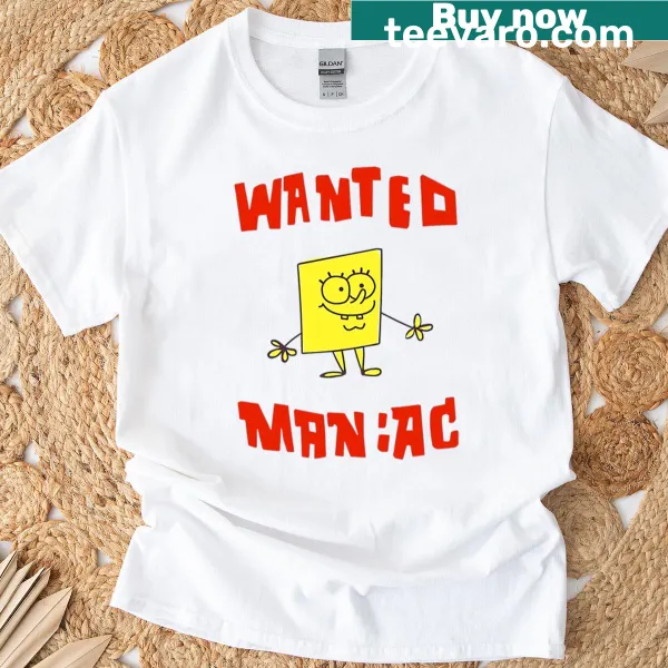 Cartoon character shirt featuring a playful maniac sponge design