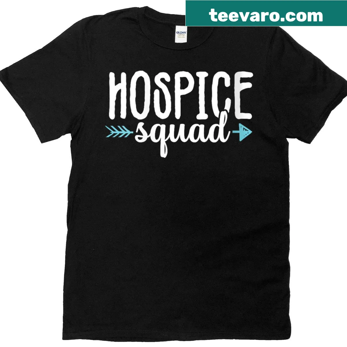 Supportive typography t-shirt for hospice nurses — on a men's t-shirt