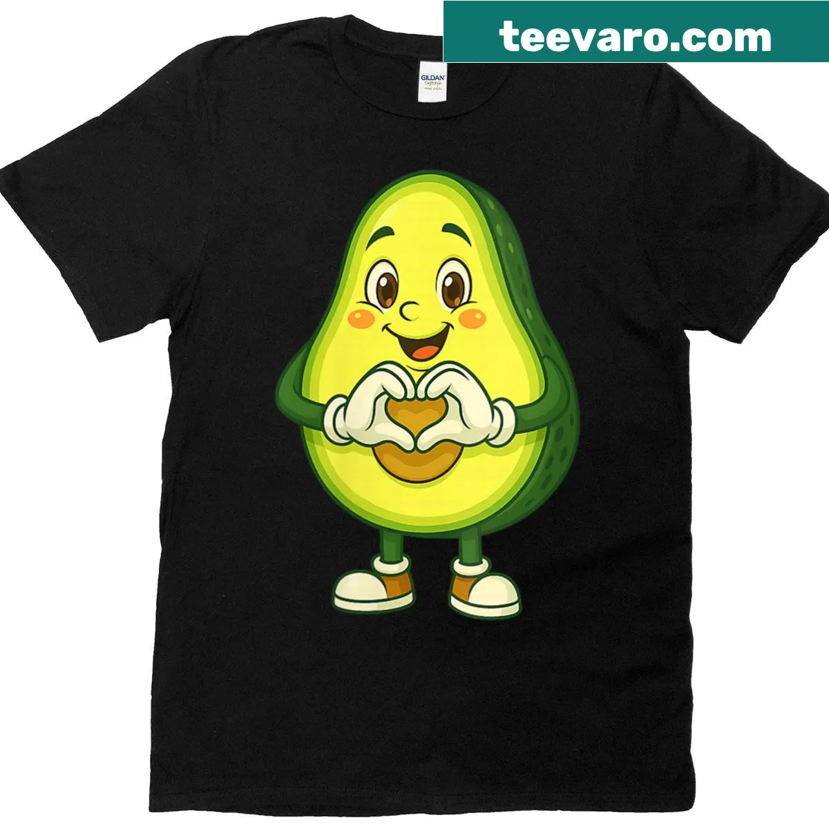 Cute vintage avocado graphic with heart on women's T-shirt — on a men's t-shirt