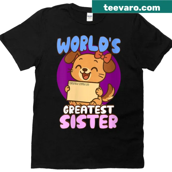 World's Greatest Sister text graphic on T-shirt