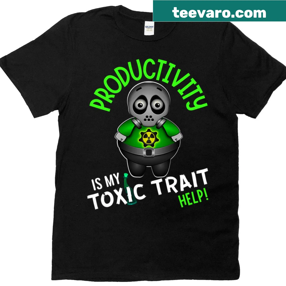 Oversized t-shirt with sarcastic workaholic quote — on a men's t-shirt