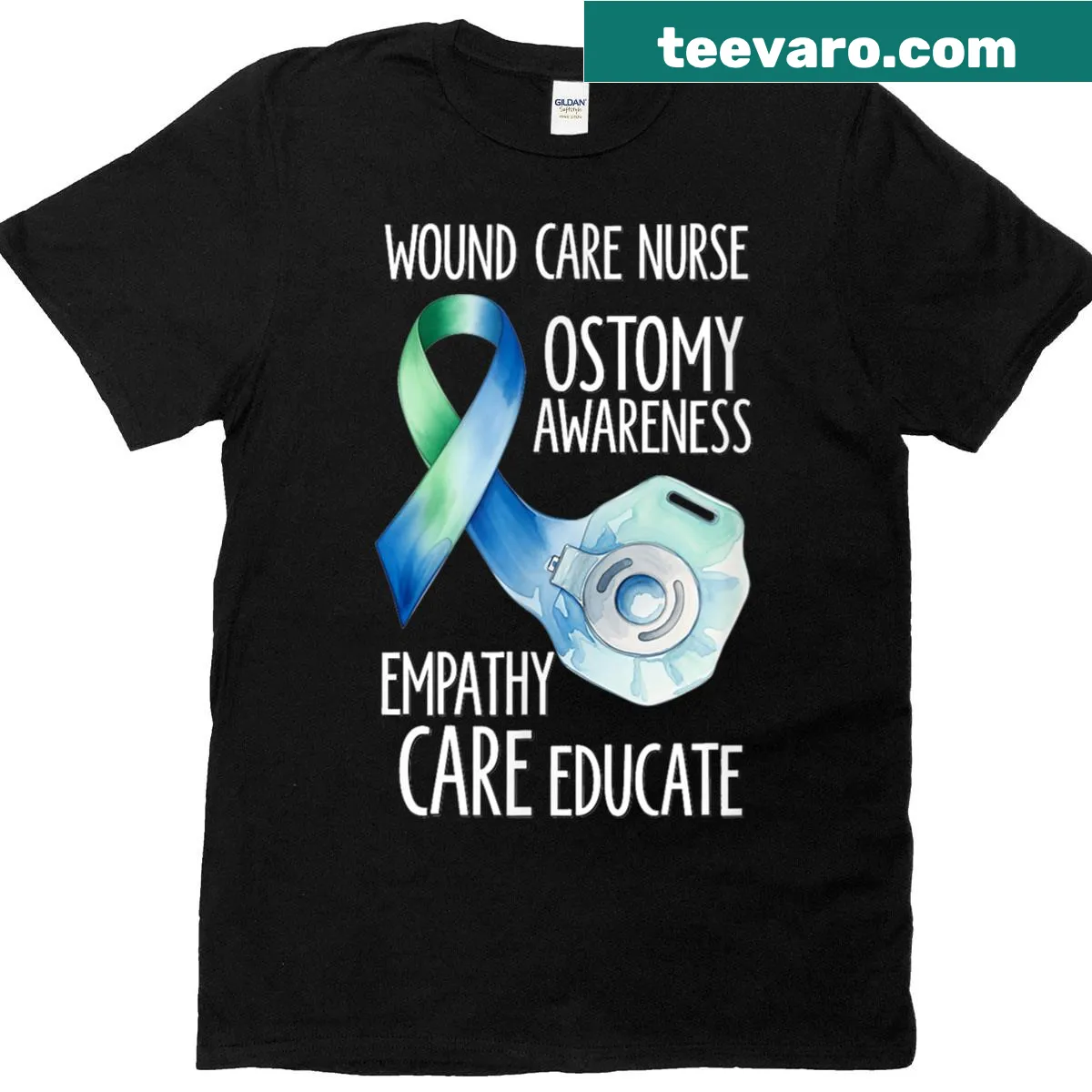 Wound care nurse T-shirt with empathy and care message — on a men's t-shirt