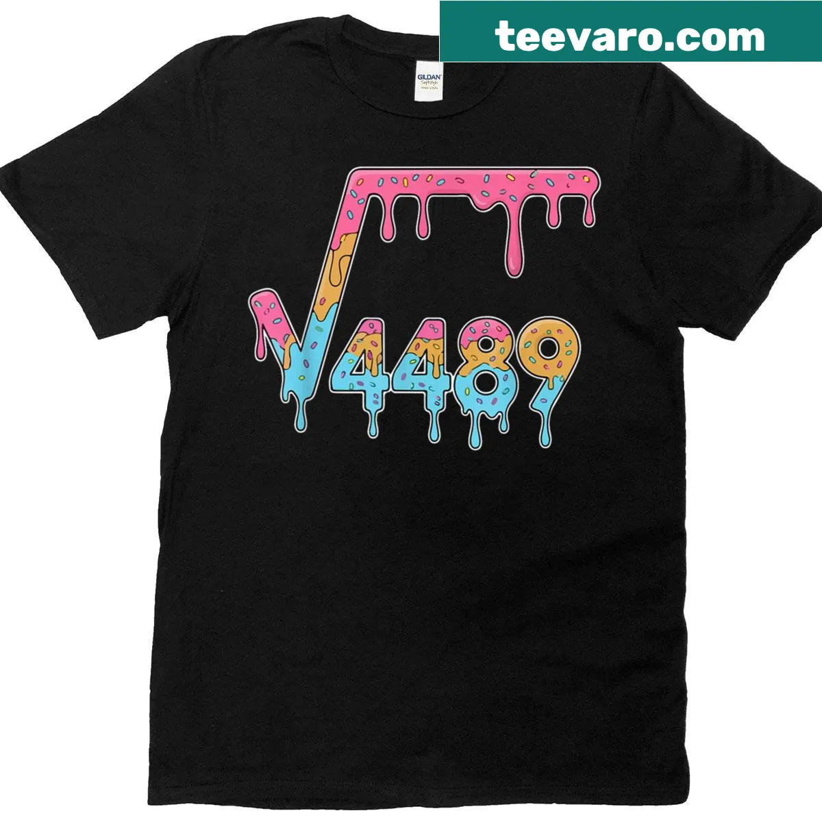 Math pun ice cream-themed T-shirt with drip design and pun text — on a men's t-shirt