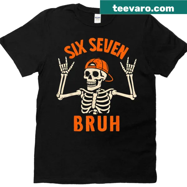 Funny Halloween T-shirt featuring a skeleton and meme graphics