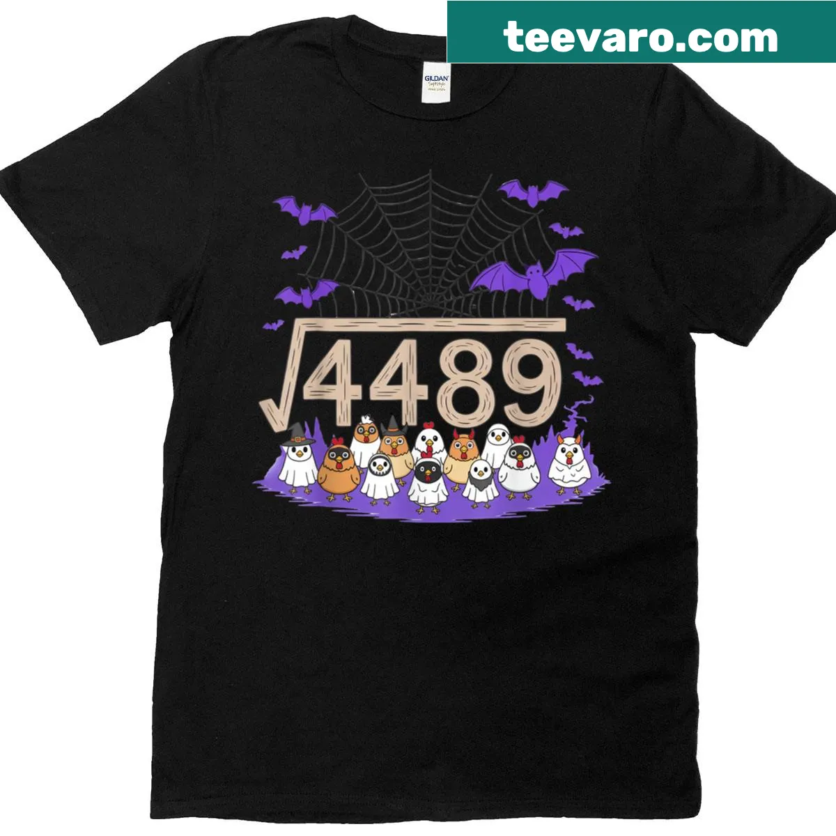Funny math teacher t-shirt with Halloween-themed graphic and text — on a men's t-shirt