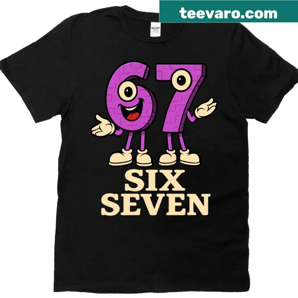 Kids T-shirt featuring funny gaming meme design with '6-7'.