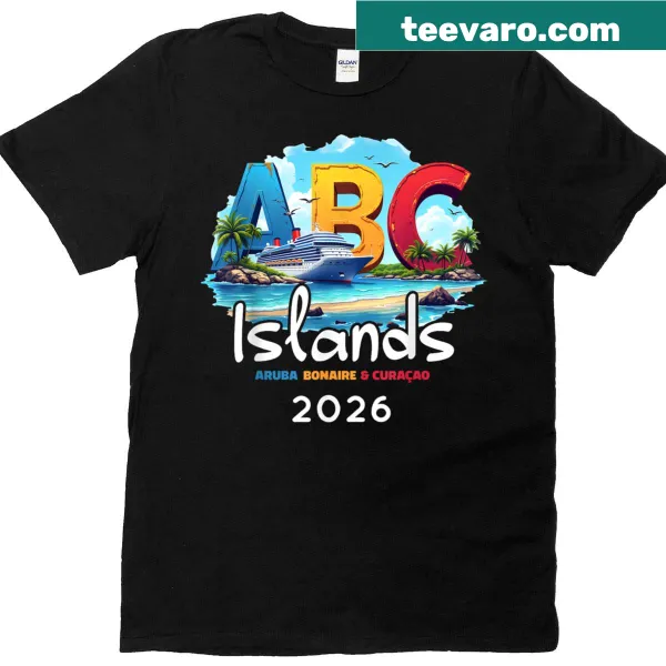 T-shirt featuring an illustration of the ABC Islands for vacation vibes