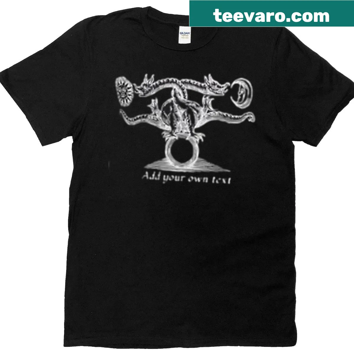 Illustration of alchemical symbols representing transmutation — on a men's t-shirt