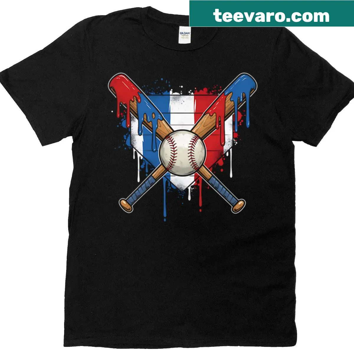 Youth t-shirt with graffiti-style baseball graphics — on a men's t-shirt