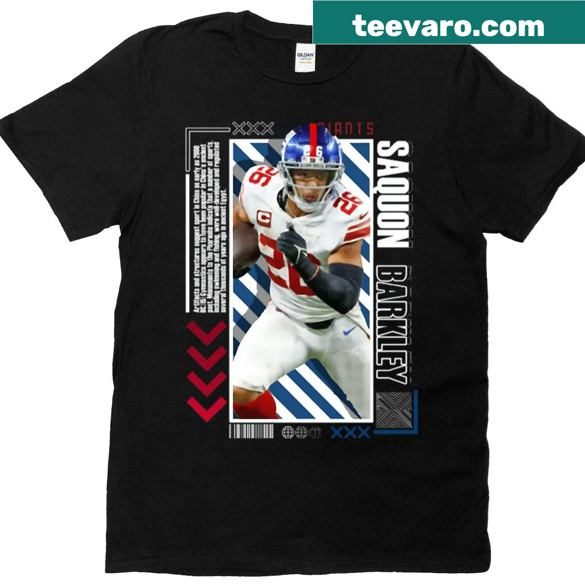 Vintage-style American Football T-shirt with the number 26 for running backs — on a men's t-shirt