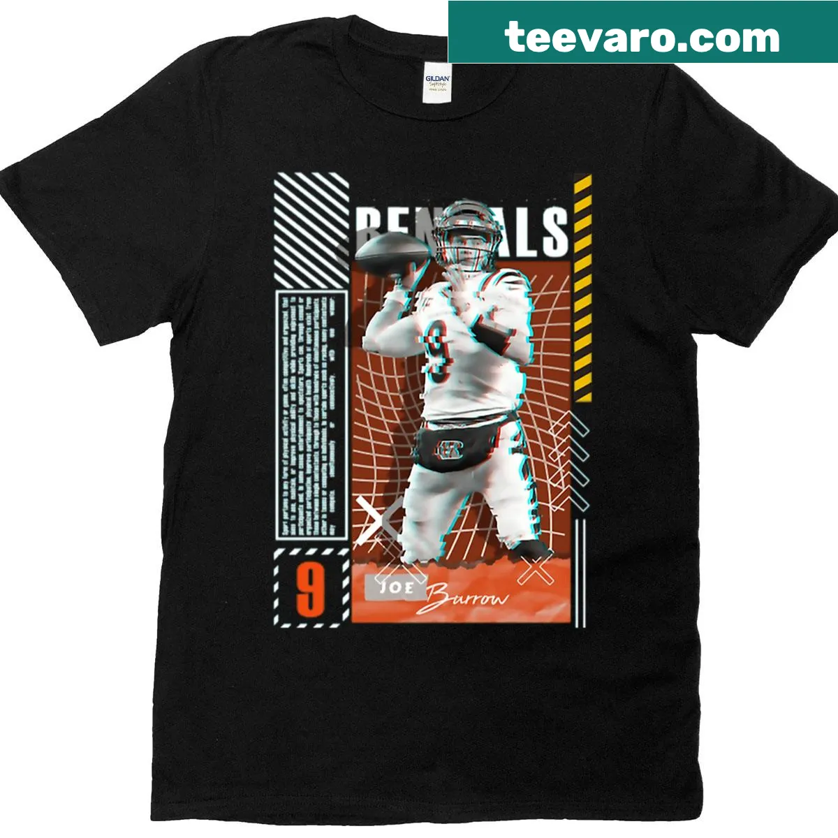 Quarterback celebrating a touchdown in football graphic T-shirt — on a men's t-shirt