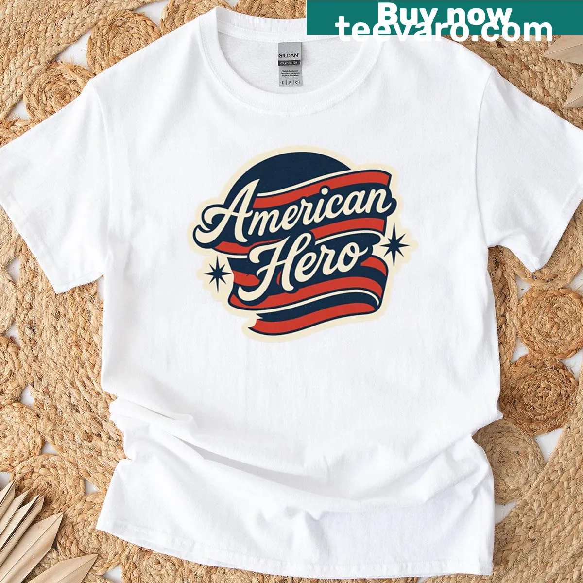 Patriotic design honoring military veterans and first responders on T-shirt — on a men's t-shirt