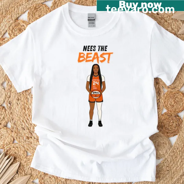 WNBA T-shirt featuring Aneesa Morrow and Connecticut Sun logo.