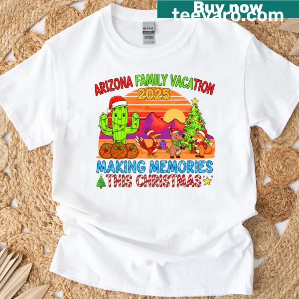 T-shirt celebrating an Arizona family vacation with charming illustration.