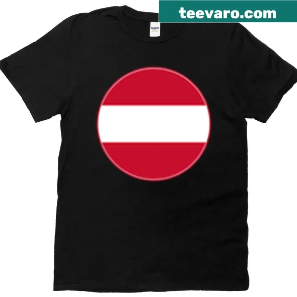 Circular Austria flag design on T-shirt